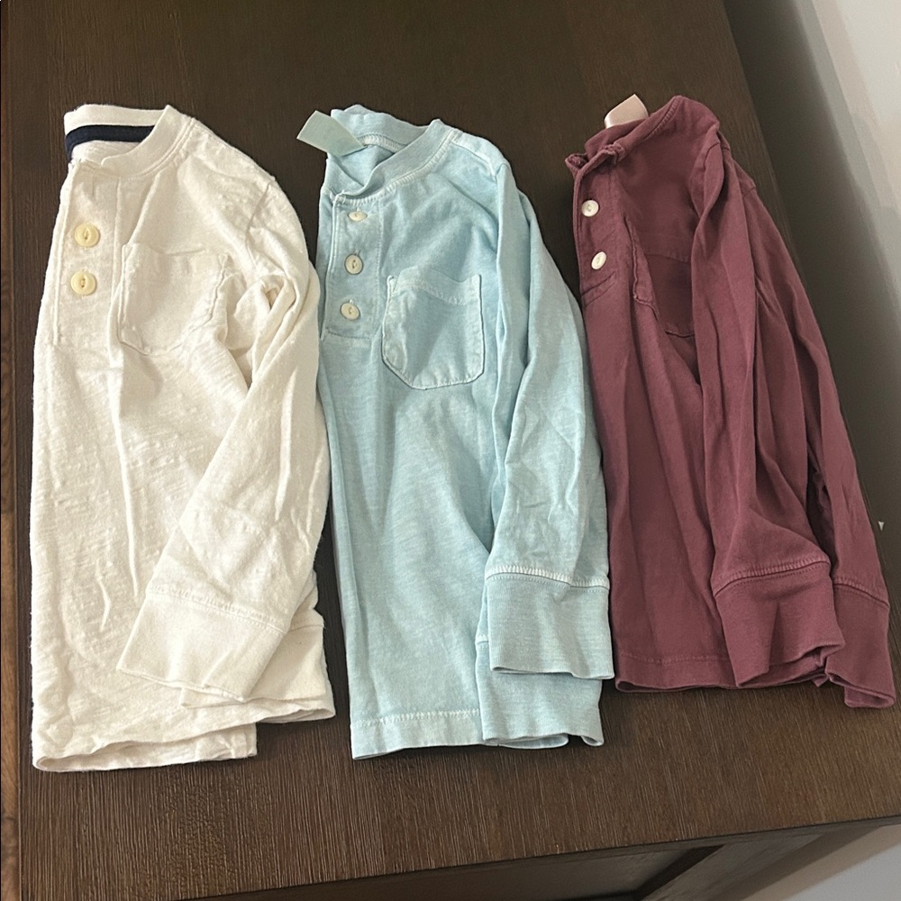 OshKosh B'gosh Kids Long Sleeve Shirts - Cream, Light Blue, Maroon